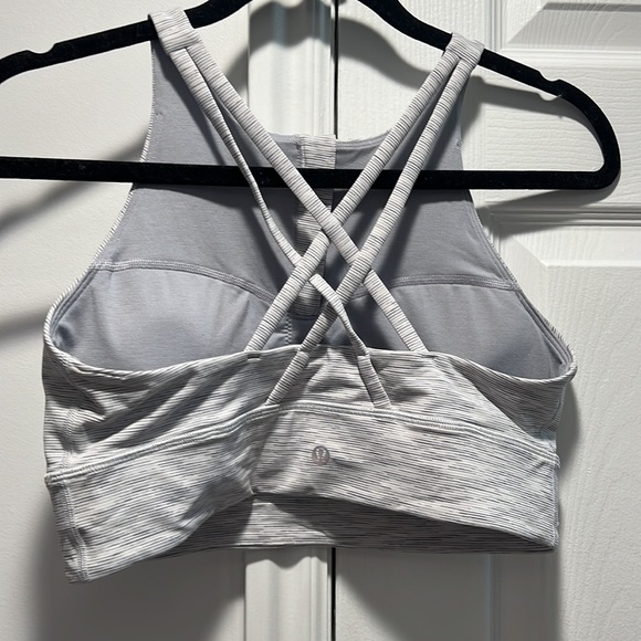 Lululemon Energy High Neck longline zip special edition sports bra size 10 gray - Picture 3 of 6